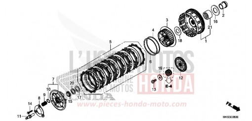 EMBRAYAGE (CRF1100A/A2/A4/AL/AL2/AL4) CRF1100AL de 2020